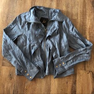 Faux Denim Layered Jacket